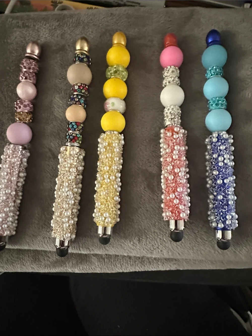 Beaded Pearl Stylus Pen  - Yellow, Pink, Blue, Purple, Cream  $12 each